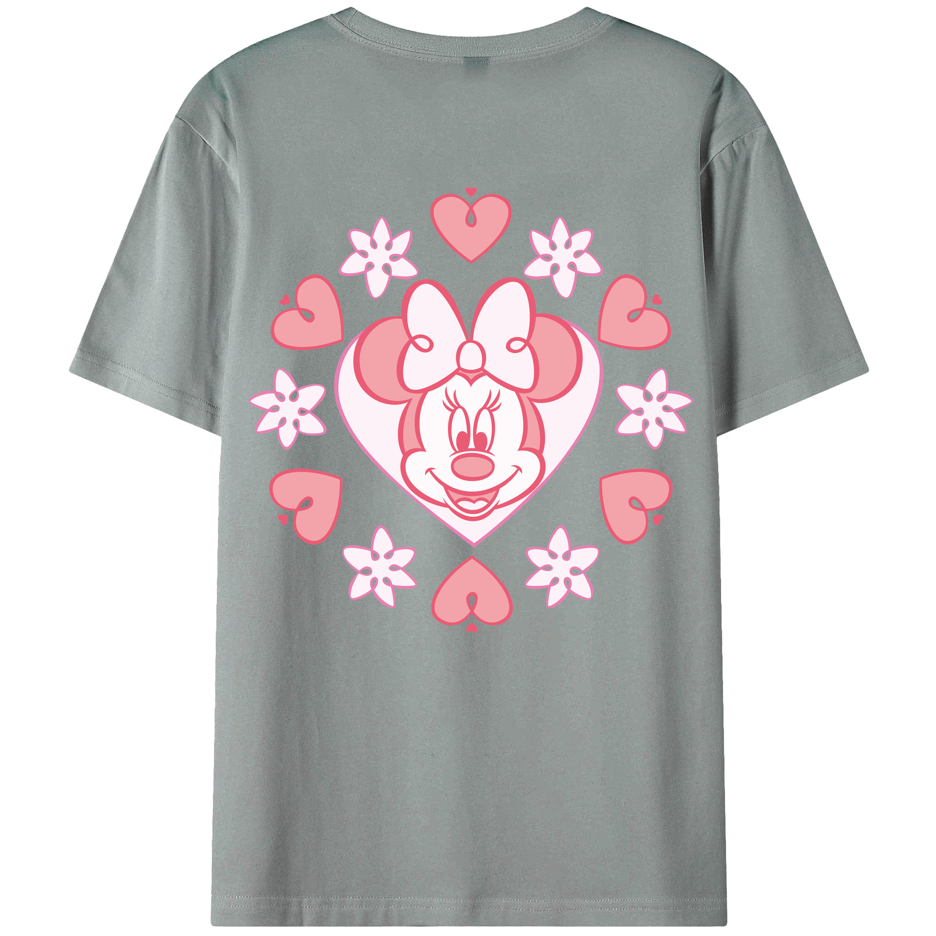 ミッキーマウス Mickey Mouse 綿100％ メンズ半袖Tシャツ（バックプリント） 通気性